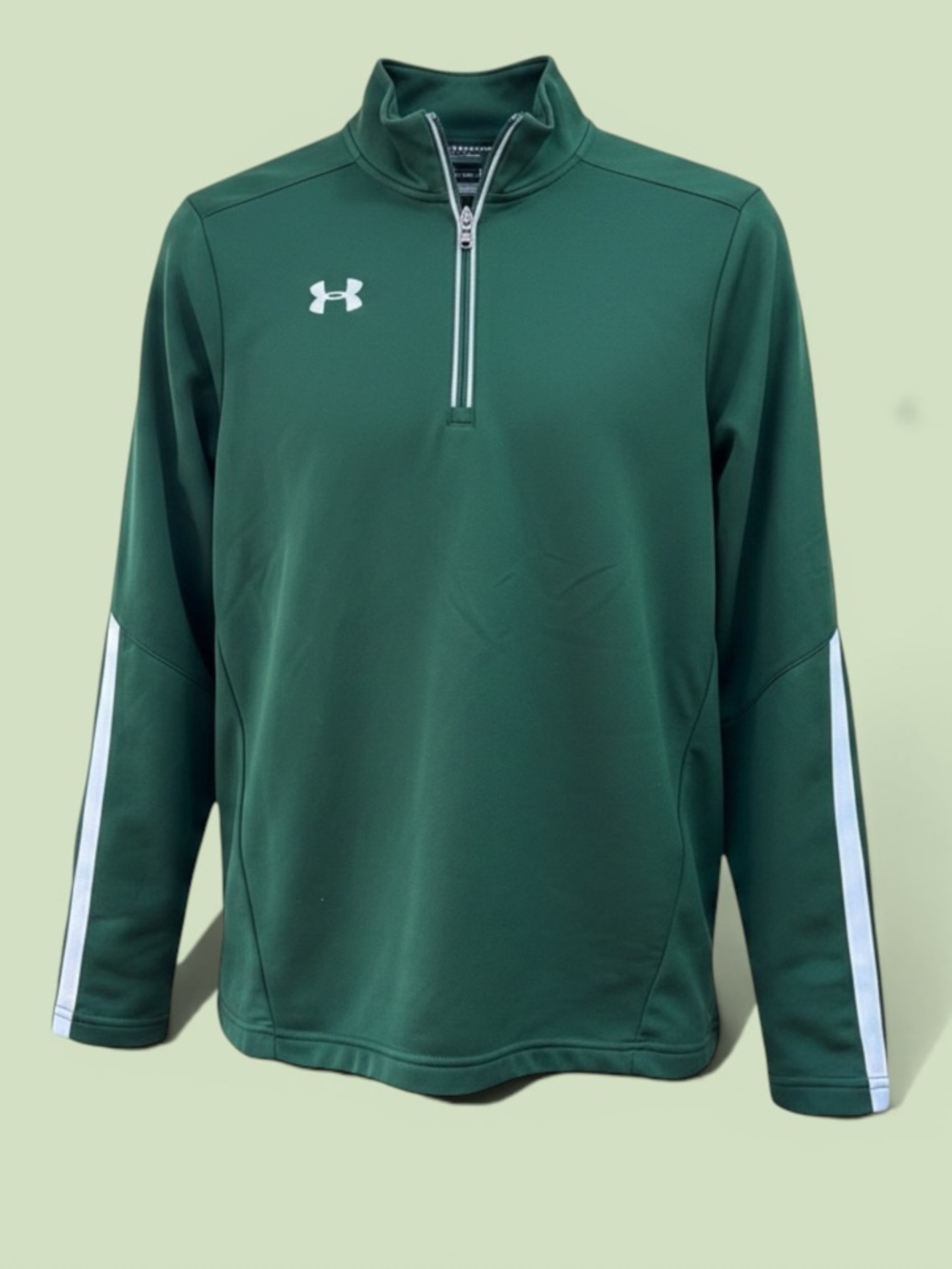 Under Armour Loose Fit Forest Green Half-Zip with White Accents Women’s S